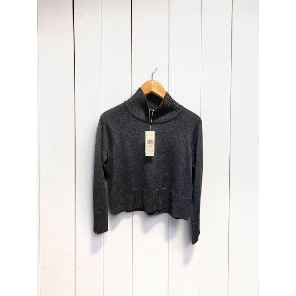 Eileen Fisher Nocturne Navy Merino Jersey Turtleneck Sweater XXS NWT $248
